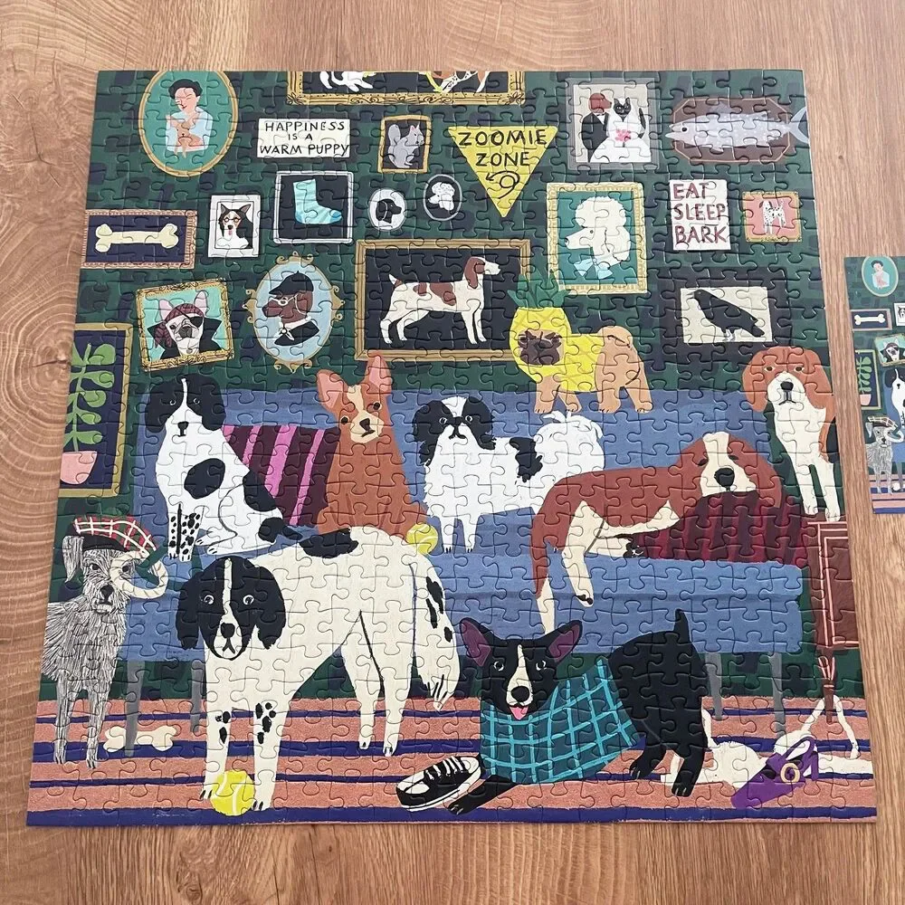 Galison Lounge Dogs 500 Piece Jigsaw Puzzle Complete Pre-Owned Dog Lovers
